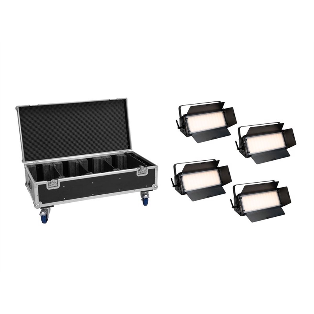 EUROLITE Set 4x LED PLL-576 CW/WW Panel + Case with wheels