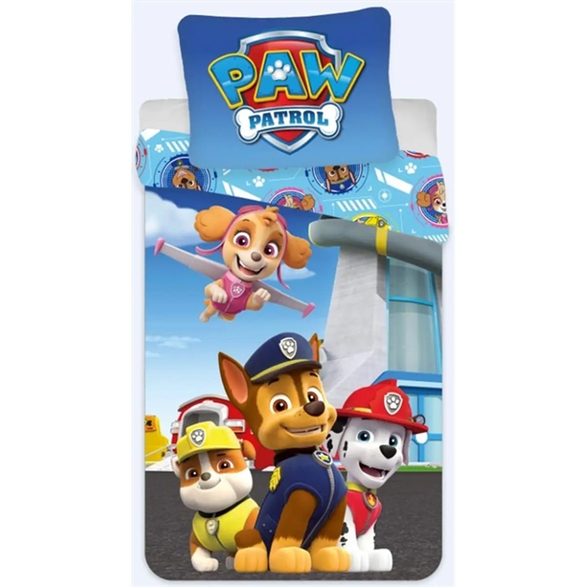 Paw Patrol sengetøj - Junior 100x140 cm - 2 i 1 design - 100% bomulds sengesæt