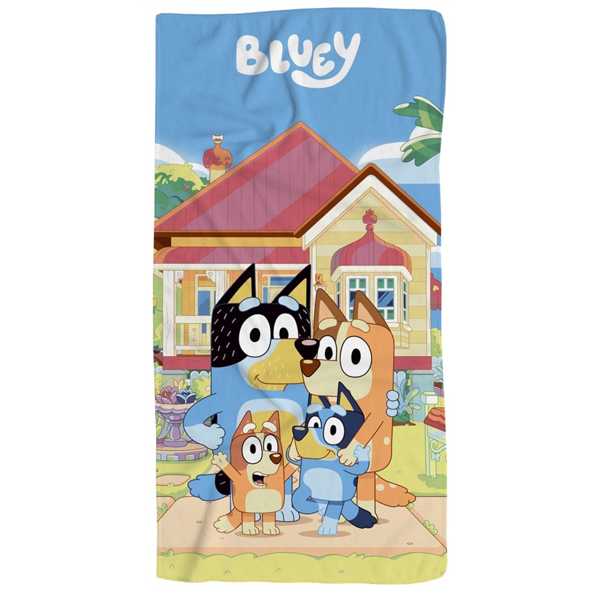 Bluey håndklæde - 100% Blødt bomuld - 70x140 cm - Bluey badehåndklæde - Hurtigtørrende strandhåndklæde