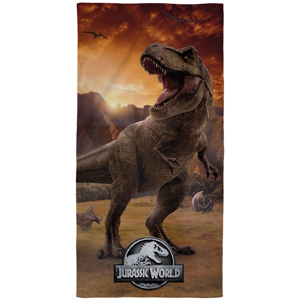 Dinosaur Badehåndklæde - Jurassic World - 70x140 cm - 100% Bomuld