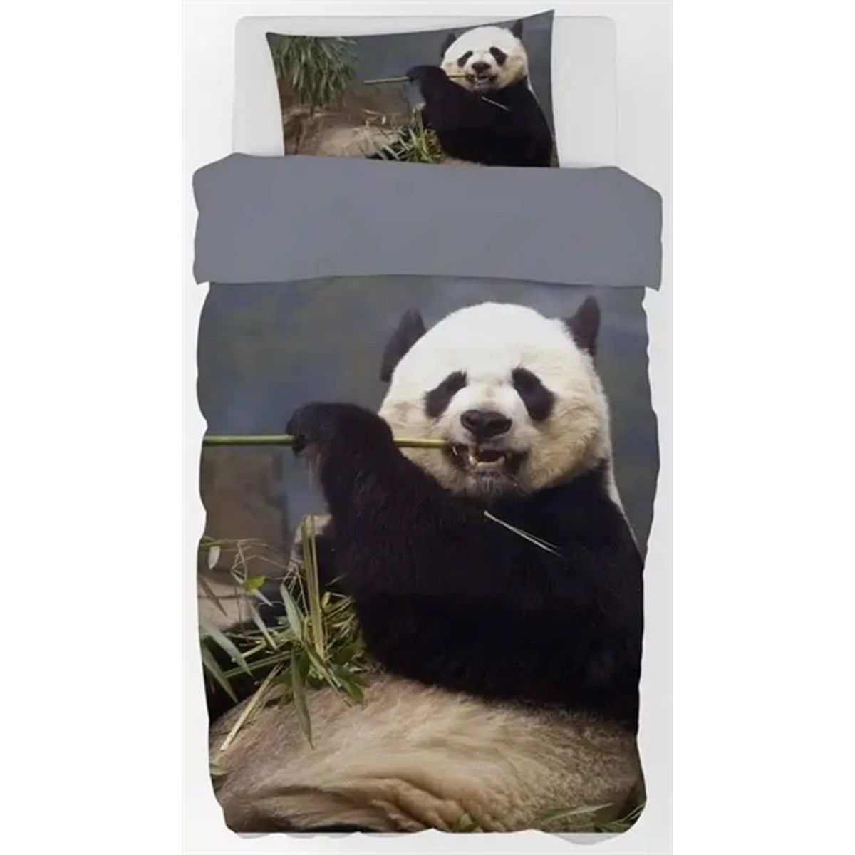 Panda sengetøj - 140x200 cm - Stor og sød panda bjørn - 100% bomulds sengesæt