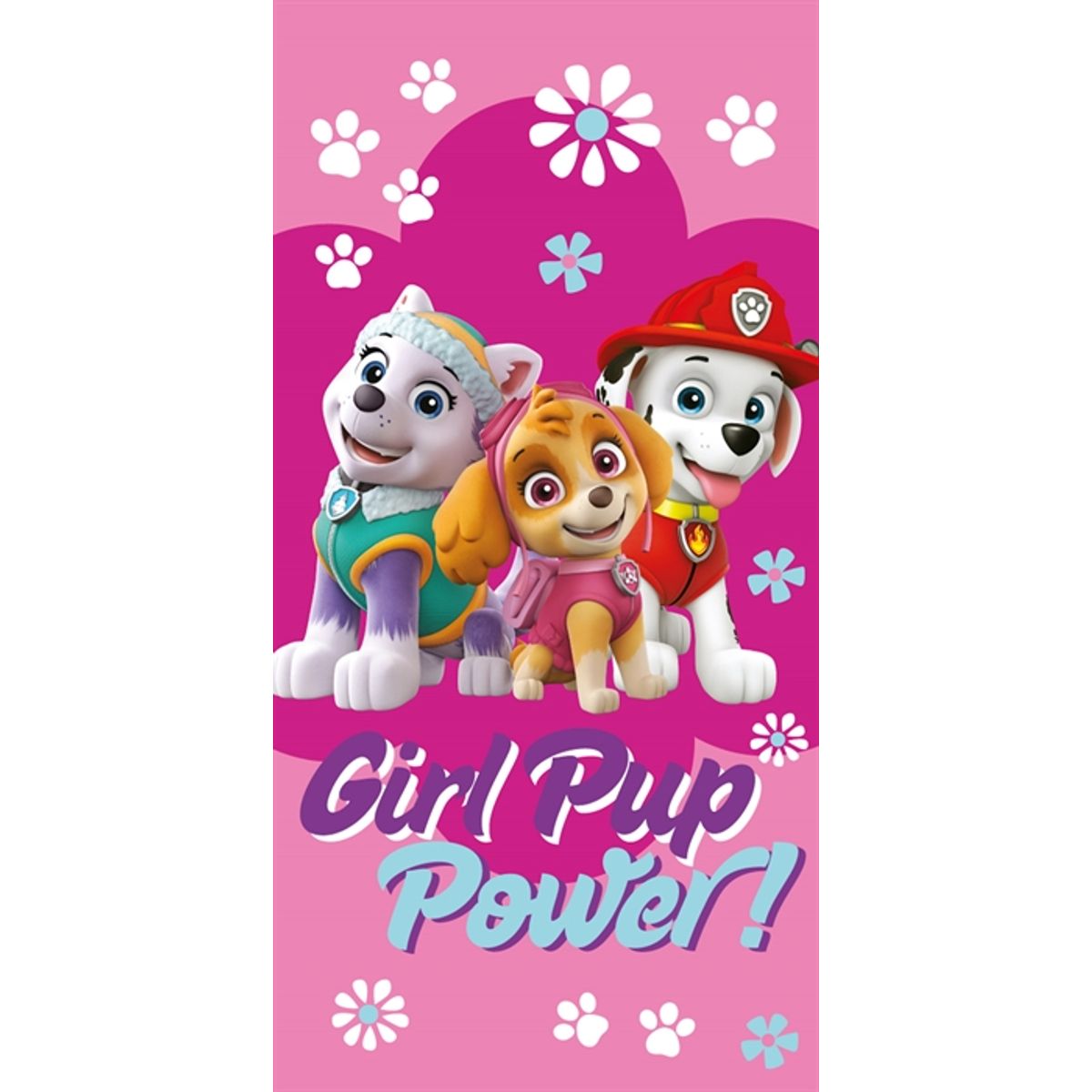 Badehåndklæde - 70x140 cm - Paw Patrol - Girl Pup Power - 100% Bomuld