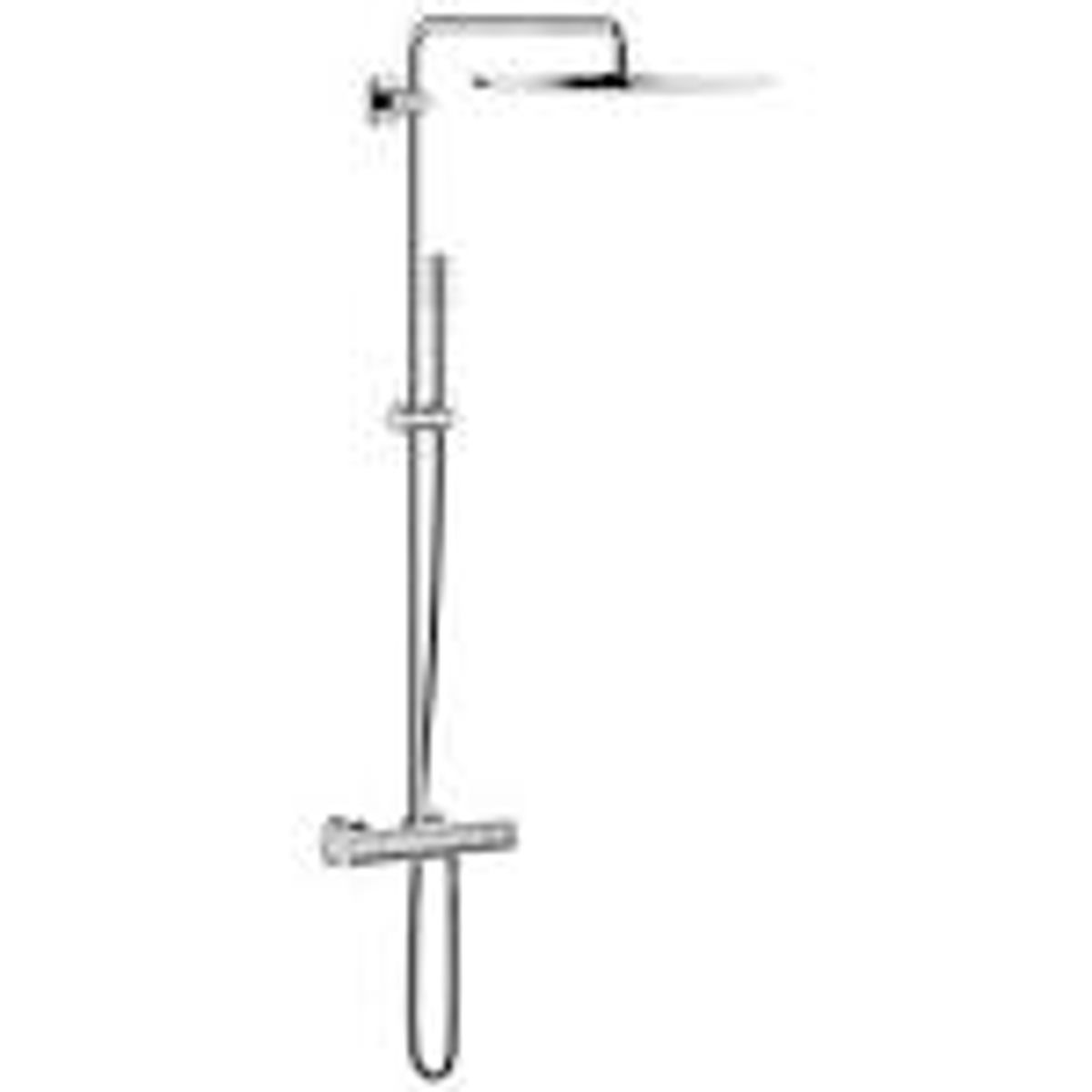 GROHE Rainshower System 400 Brusesystem med termostat til vægmontering. Krom