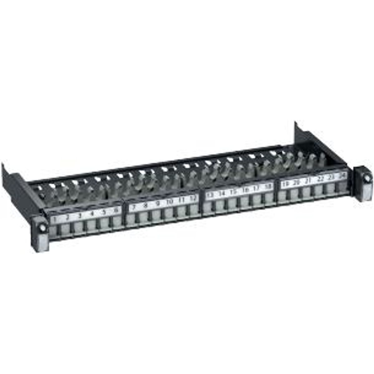 Lexcom Patchpanel udtræksbar 19" Advanceret 1HE, 24 porte for Actassi ® konnektor, koksgrå