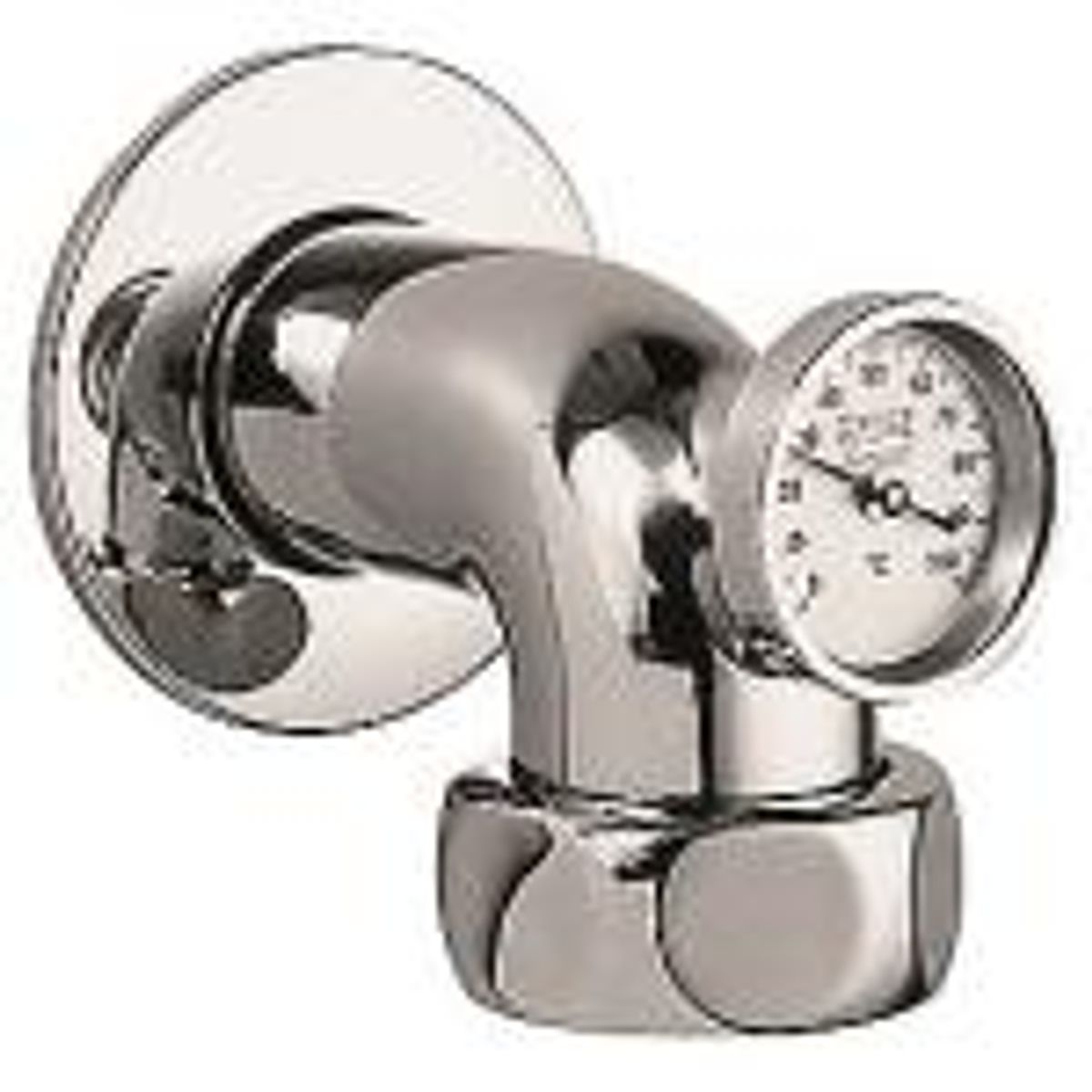 GROHE Lahrer THM / MWZ afgangsforskruning 2 x1 1/2 roset med termometer. Forkromet