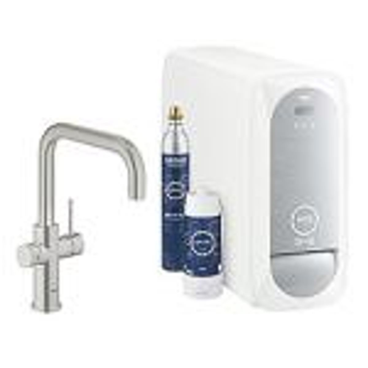 GROHE Blue Home Køkkenarmatur med køler starter kit. U-tud. Supersteel