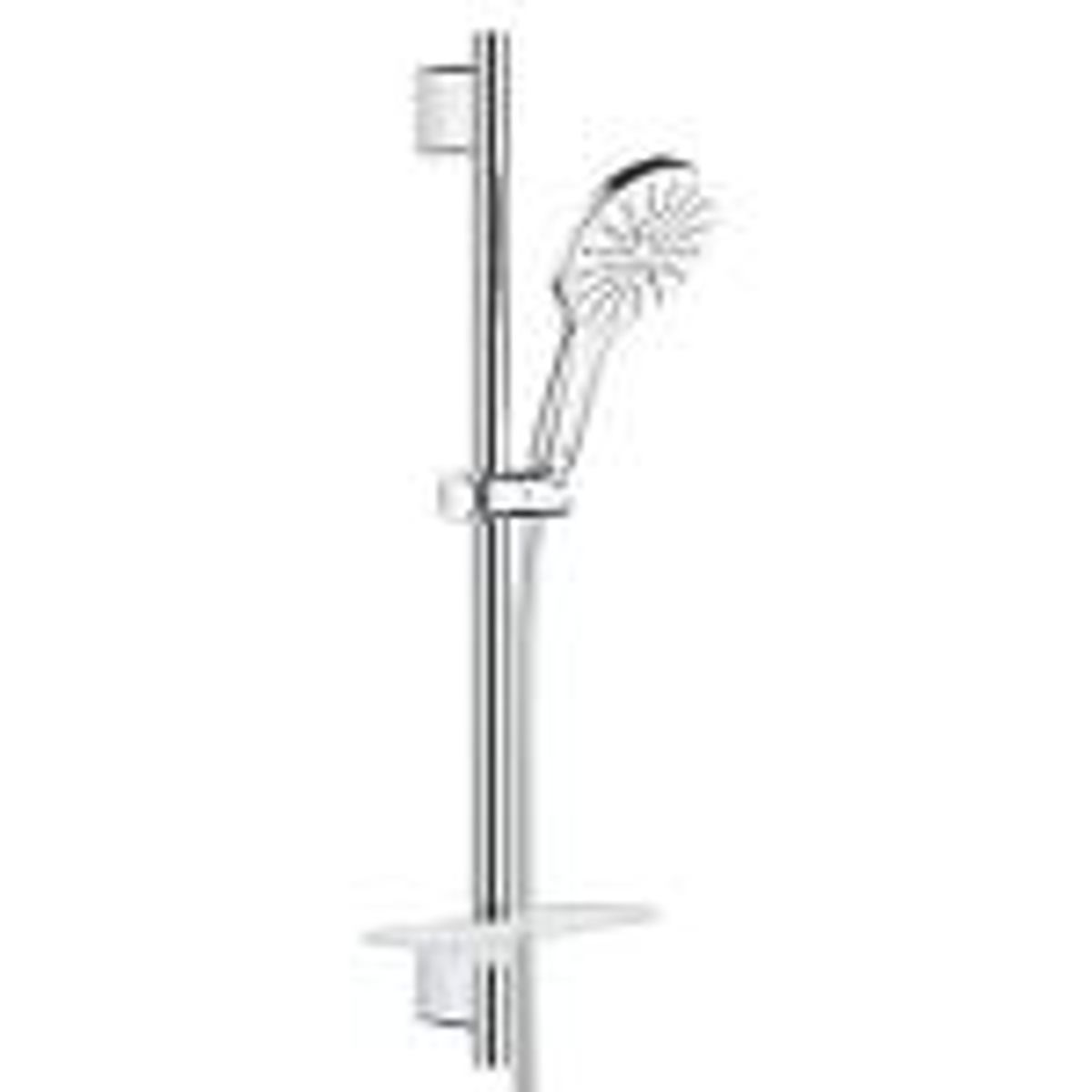 GROHE Rainshower SmartActive brusestangsæt hvid, 600mm med vægholdere, StarLight-krombelægning