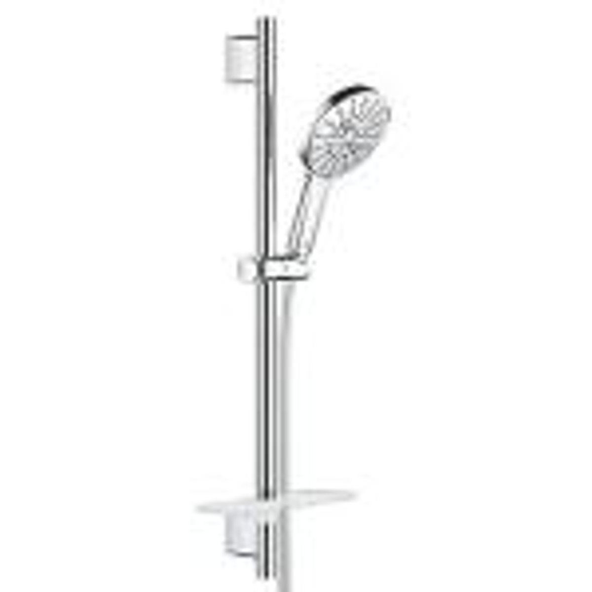 GROHE Rainshower SmartActive brusestangsæt 3 sprays, 600 mm, med vægholdere, Silverflex bruseslange, krom krom