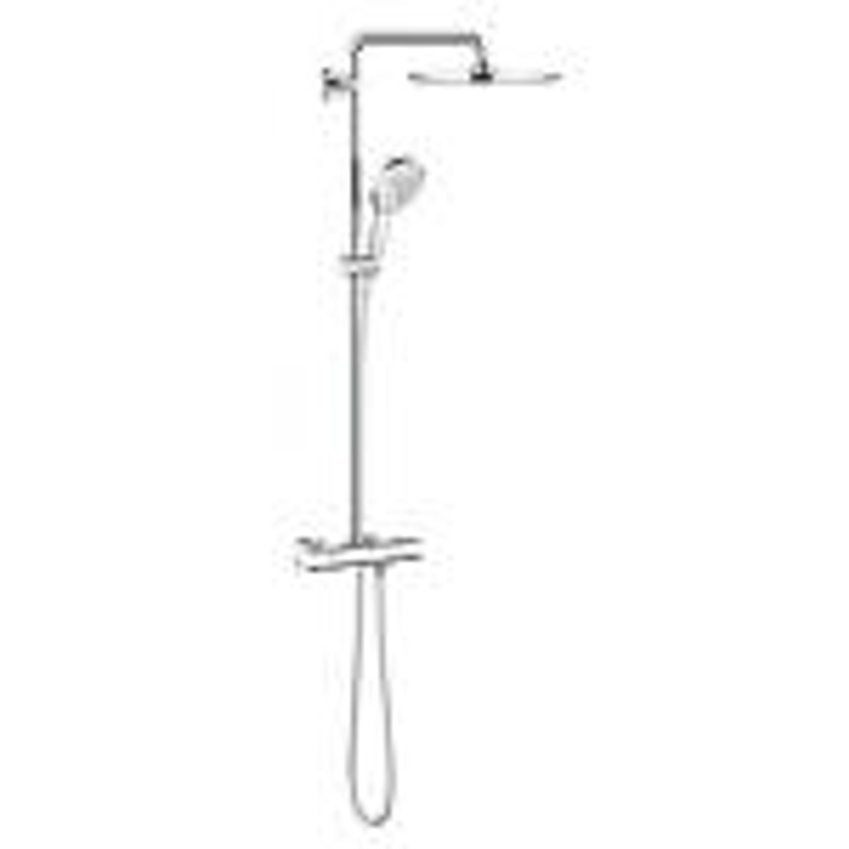 GROHE Rainshower 310 brusesystem Med termostat til vægmont., Silverflex bruseslange 1.750 mm