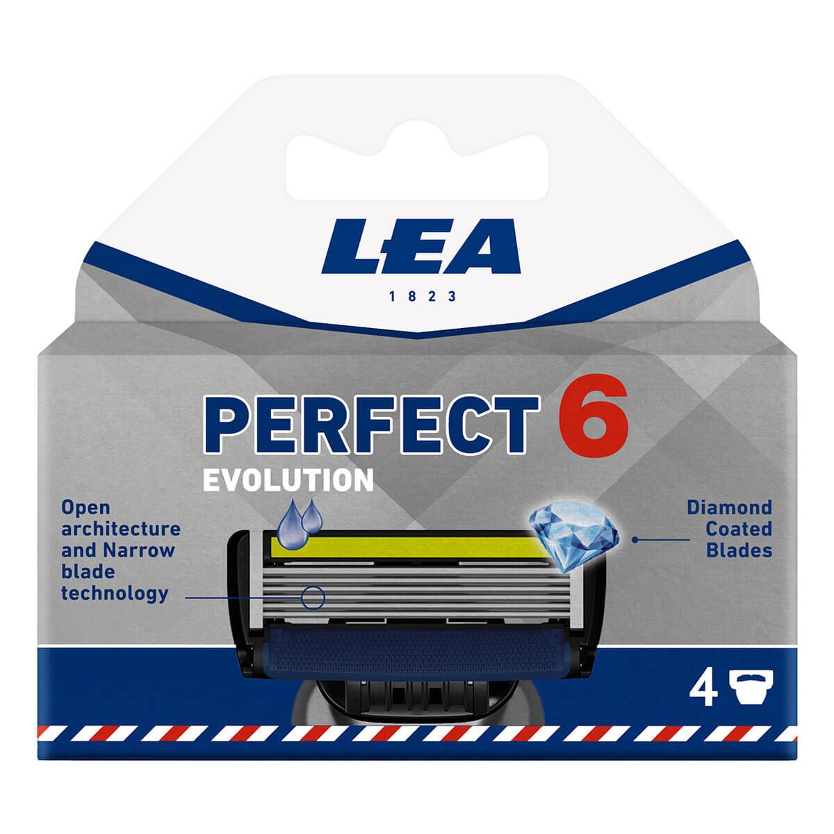 LEA Perfect 6 Evolution, Cartridge med 4 barberblade (6+1 klinge)