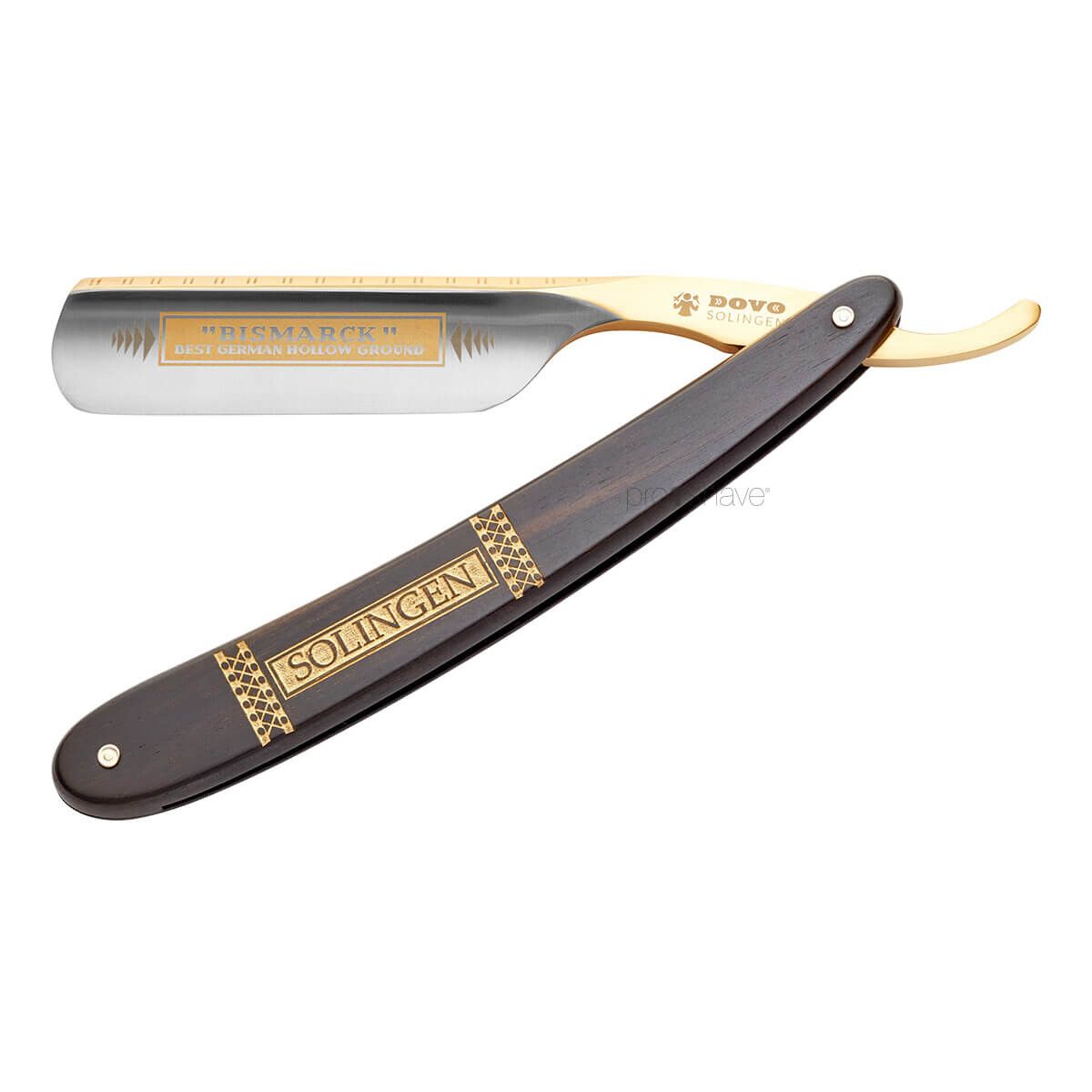 Dovo Straight Razor 6/8, Round nose, Bismarck, Ibenholt