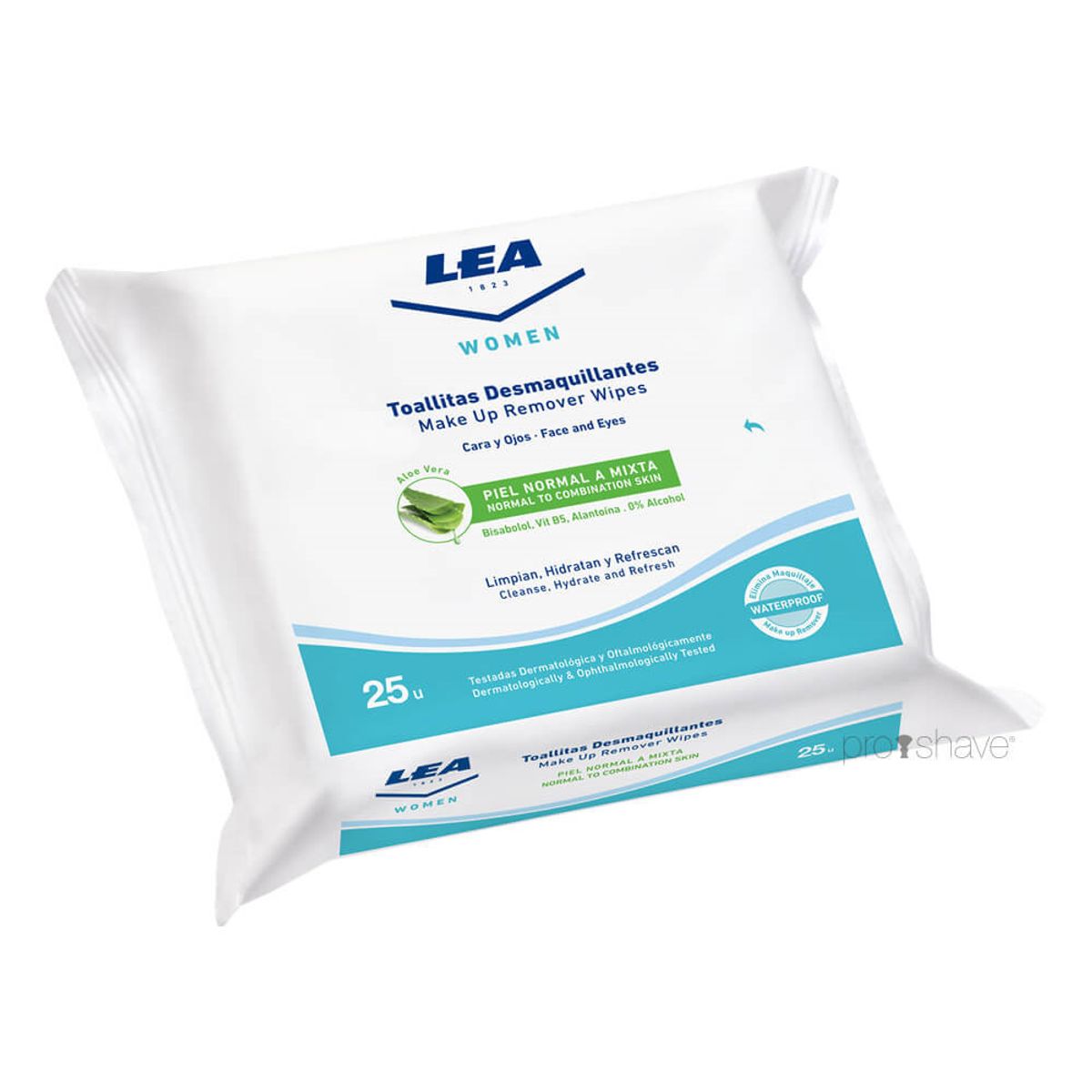 LEA Make Up Remover Wipes Aloe Vera, Normal to Combination Skin, 25 stk.