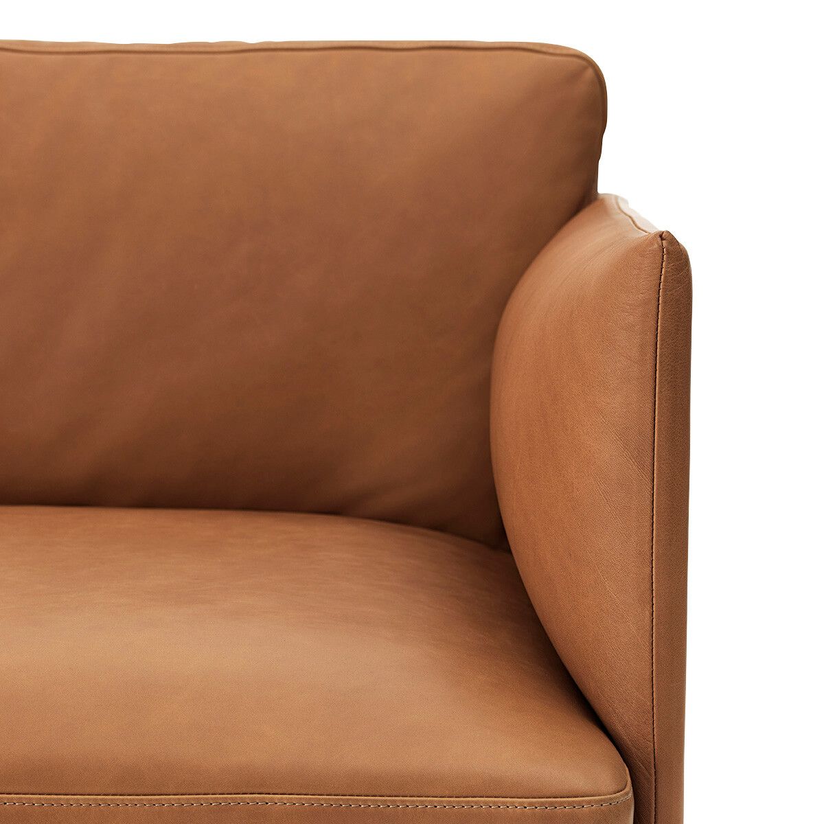 Outline sofa / Chaiselongue fra Muuto (chaiselong, venstre, Cognac Refine leather)