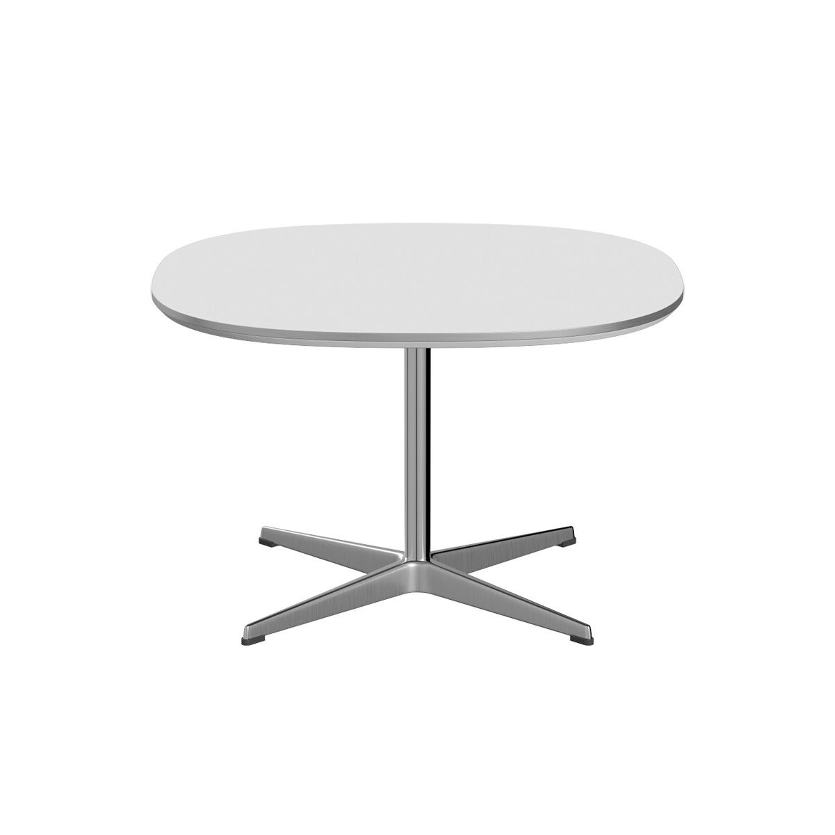 Piet Hein A202 Sofabord, 75 x 75 cm fra Fritz Hansen (Hvid laminat m. alukant)