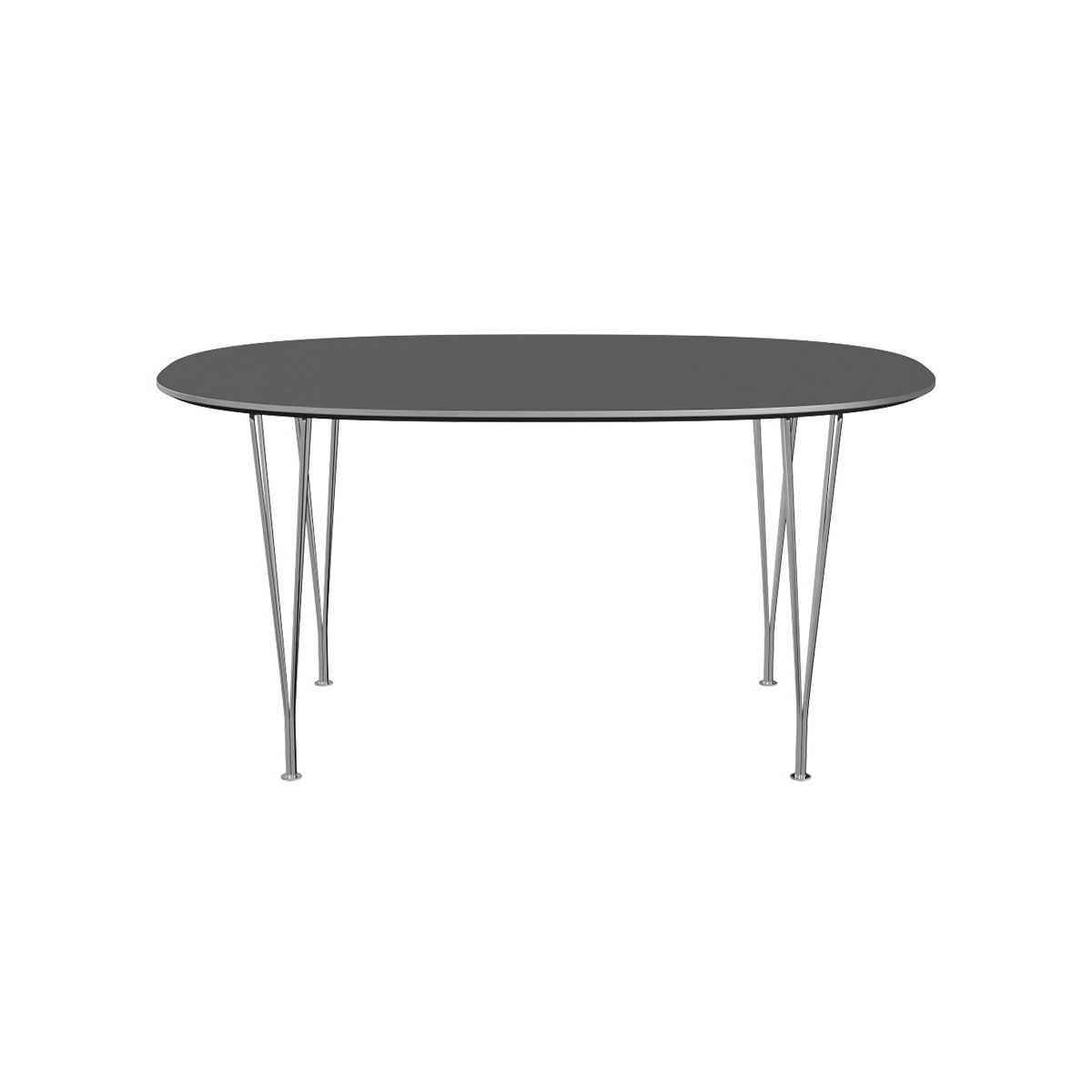 Piet Hein B612 Spisebord, 150 x 100 cm fra Fritz Hansen (Grey Bromo m. alukant (specialfarve))