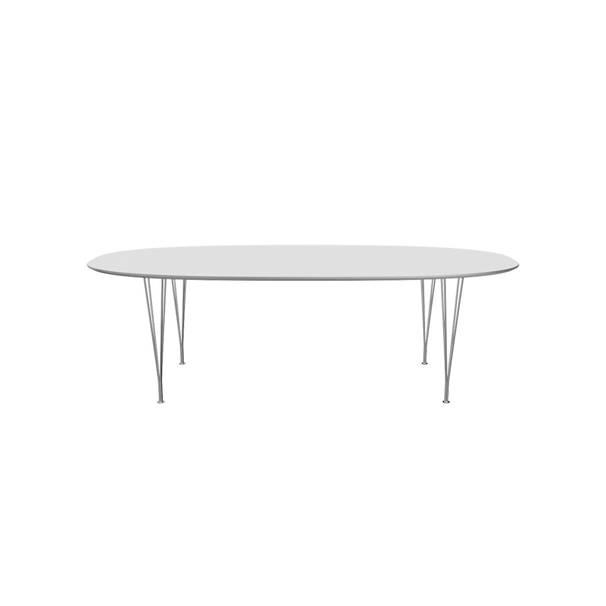 Piet Hein B614 Spisebord, 240 x 120 cm fra Fritz Hansen (Hvid laminat m. alukant)