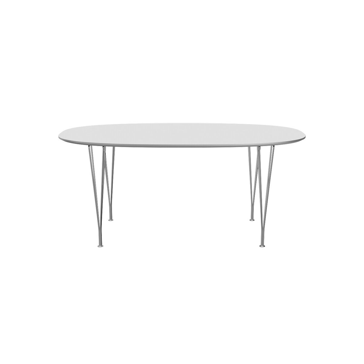 Piet Hein B616 Spisebord, 170 x 100 cm fra Fritz Hansen (Hvid laminat m. alukant)