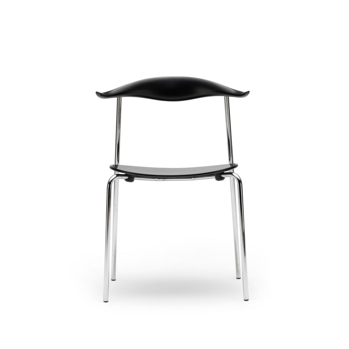 CH88 Stol, farvet af Hans J. Wegner (Rustfrit stål, Bøg/stofgruppe 2, Black)