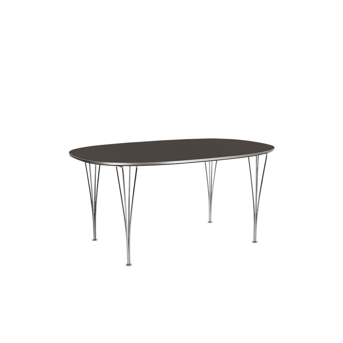 Piet Hein B613 Spisebord, 180 x 120 cm fra Fritz Hansen (Grey Bromo m. alukant (specialfarve))