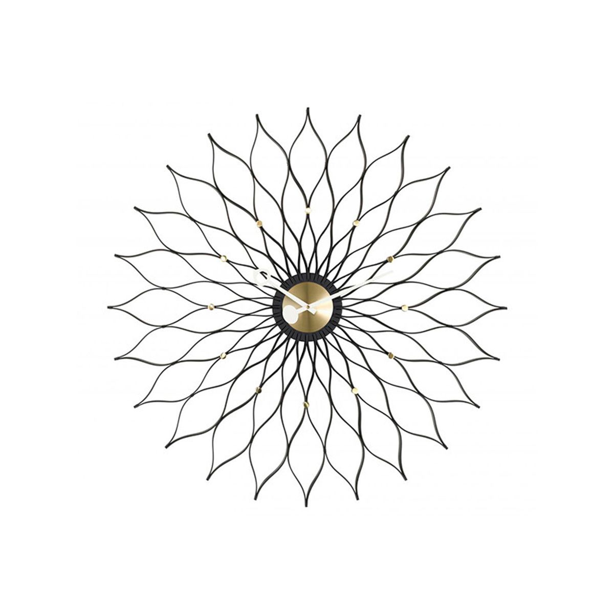 Sunflower Clock fra Vitra (Sort / messing)