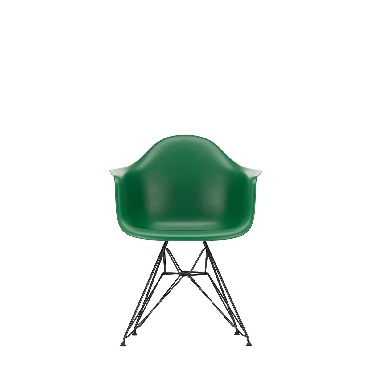 Eames Plastic Armchair DAR, sort pulverlakering fra Vitra (Emerald)