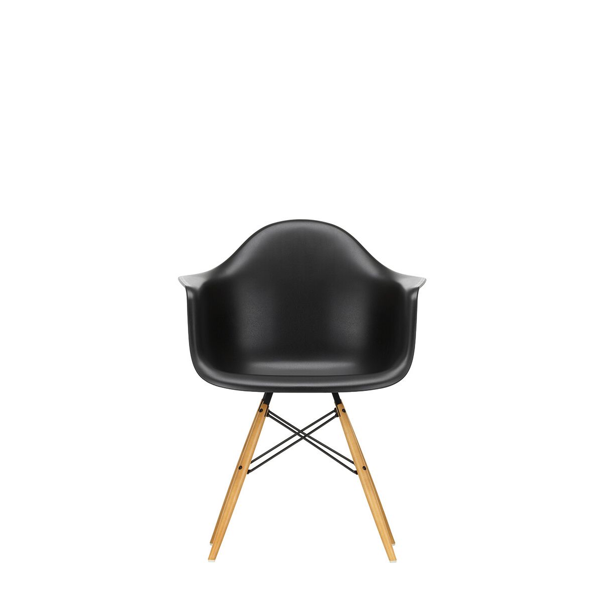 Eames Plastic Armchair DAW, ahorntræ fra Vitra (Deep black)