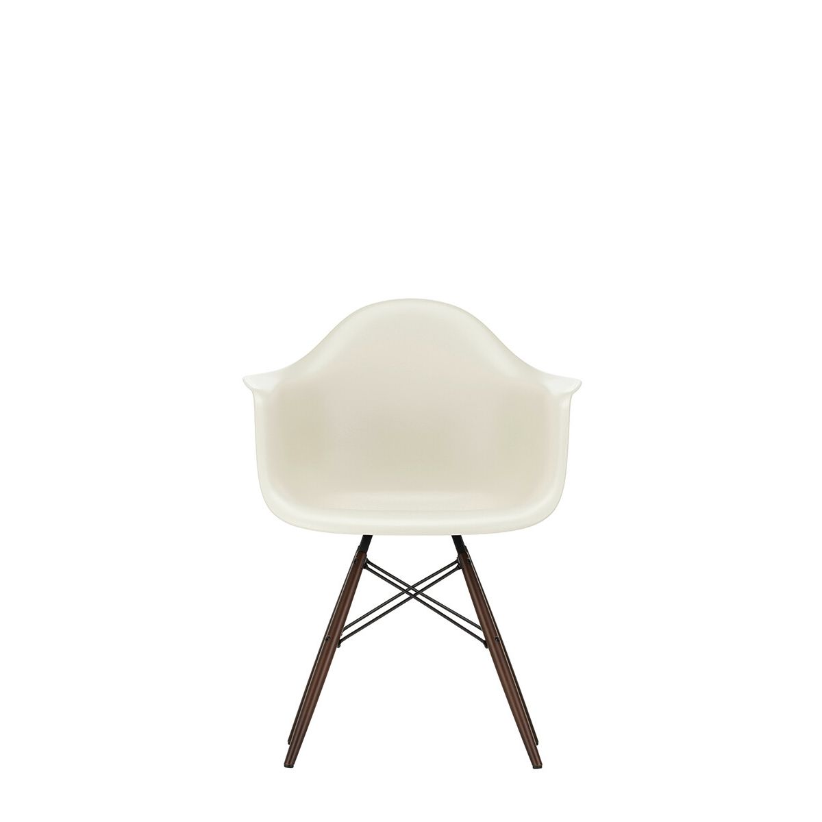 Eames Plastic Armchair DAW, mørkbejdset ahorntræ fra Vitra (Pebble)