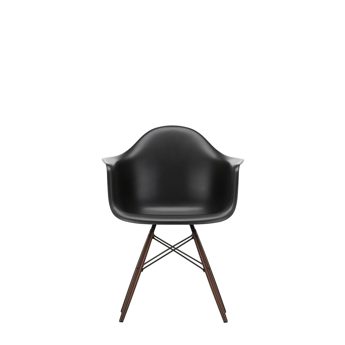 Eames Plastic Armchair DAW, mørkbejdset ahorntræ fra Vitra (Deep black)