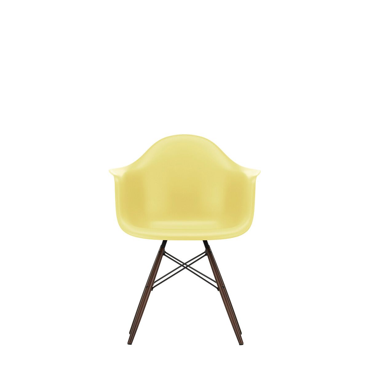 Eames Plastic Armchair DAW, mørkbejdset ahorntræ fra Vitra (Citron)