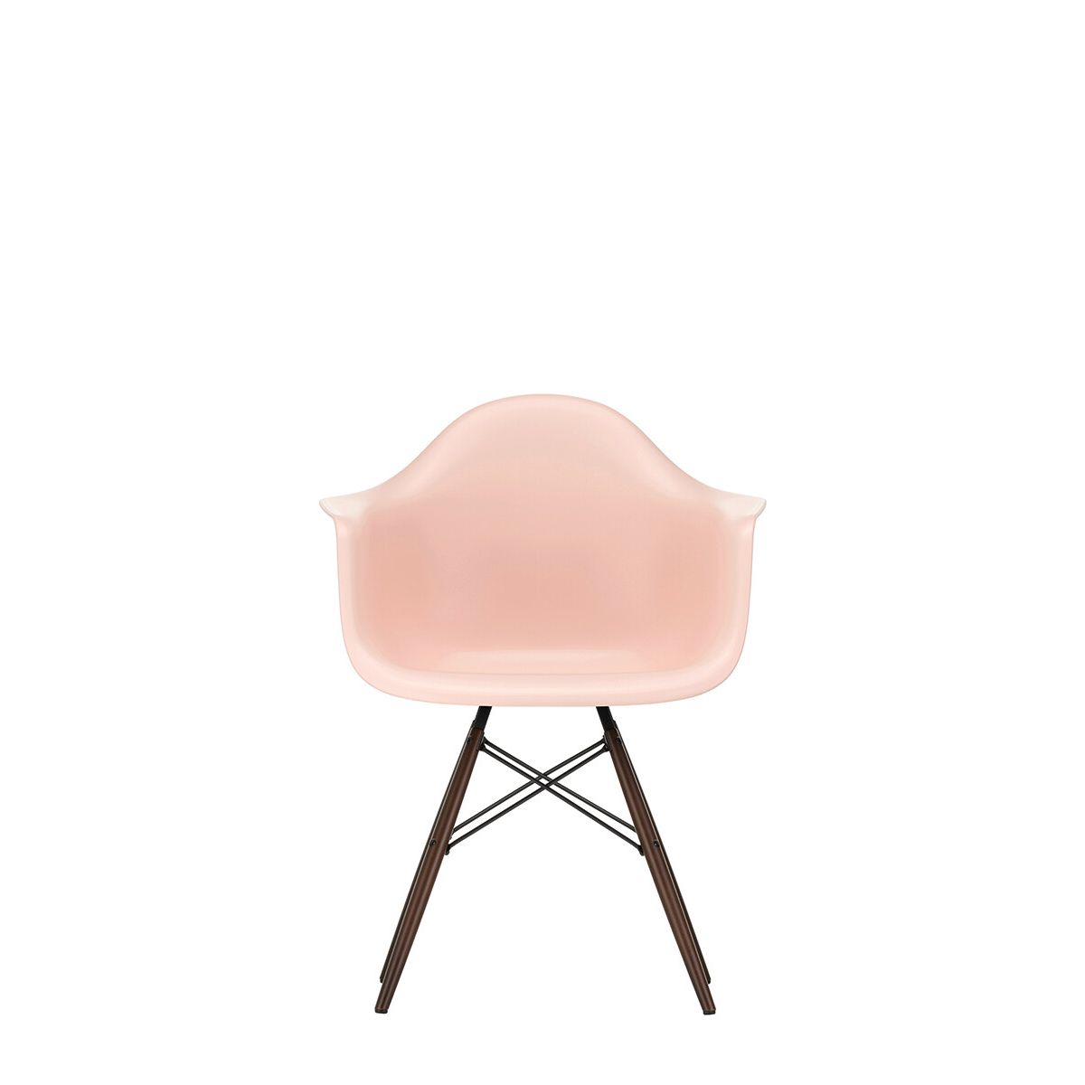 Eames Plastic Armchair DAW, mørkbejdset ahorntræ fra Vitra (Pale Rose)