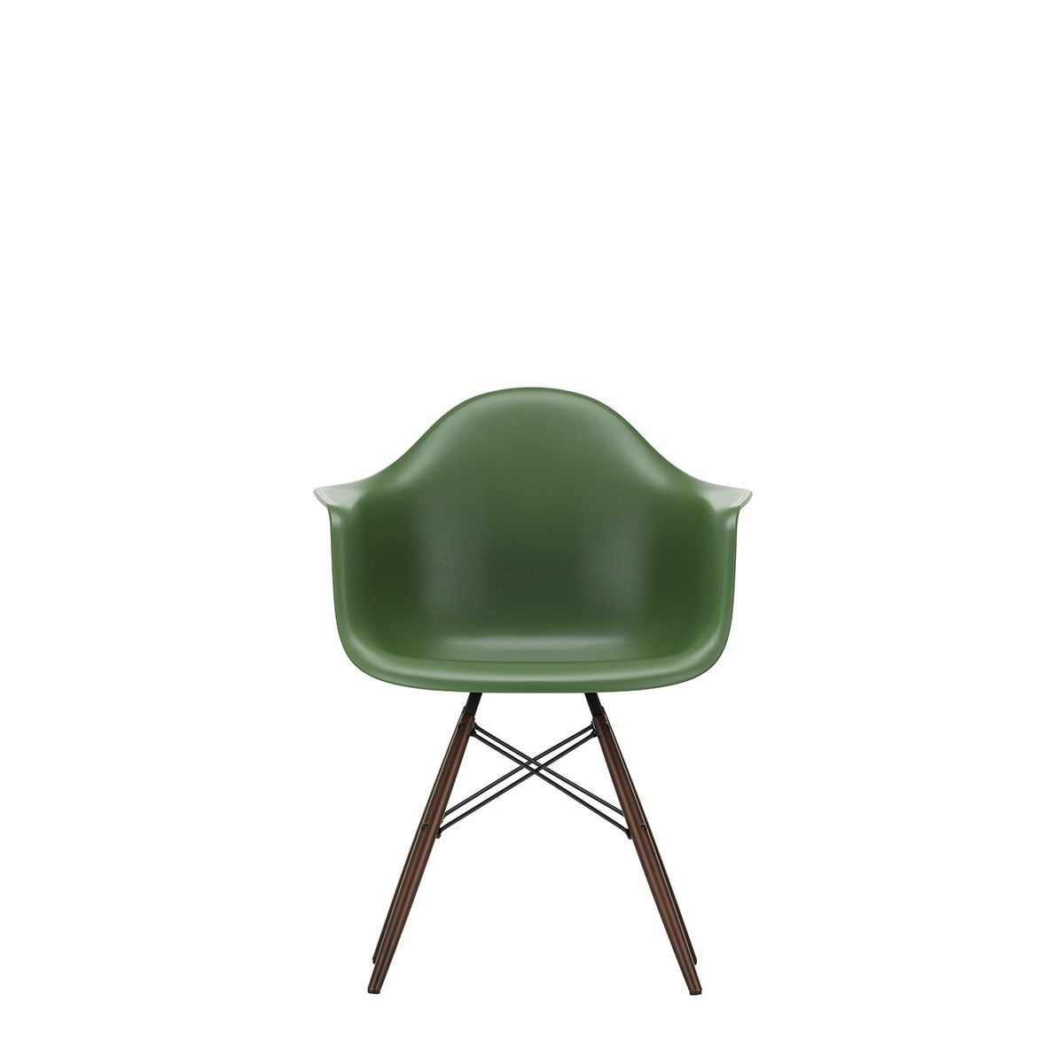 Eames Plastic Armchair DAW, mørkbejdset ahorntræ fra Vitra (Forest)