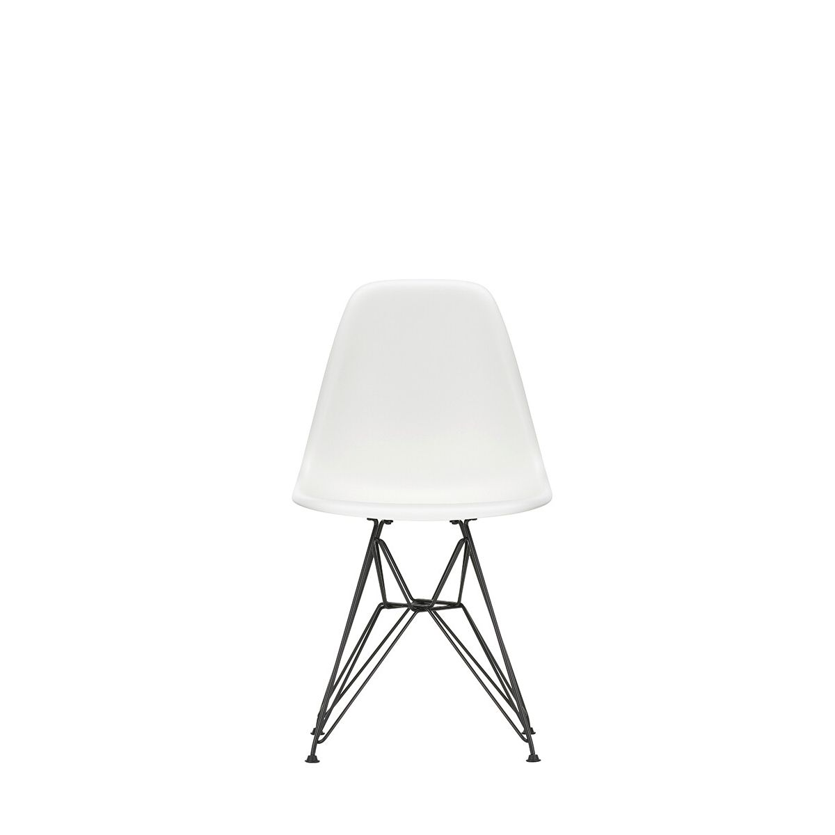 Eames Plastic Side Chair DSR, sort pulverlakeret fra Vitra (White)