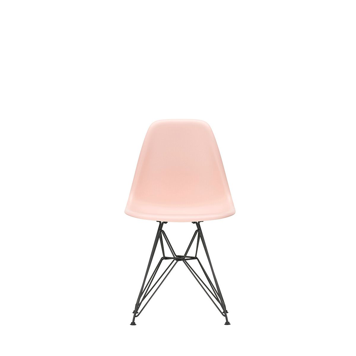 Eames Plastic Side Chair DSR, sort pulverlakeret fra Vitra (Pale Rose)