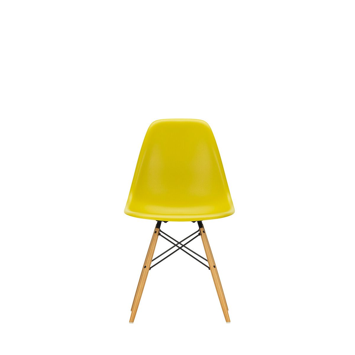 Eames Plastic Side Chair DSW, ahorntræ fra Vitra (Mustard)