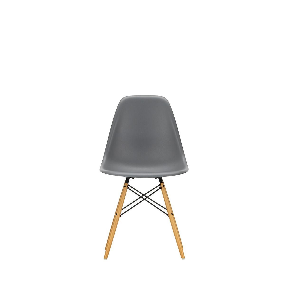 Eames Plastic Side Chair DSW, ahorntræ fra Vitra (Granite grey)