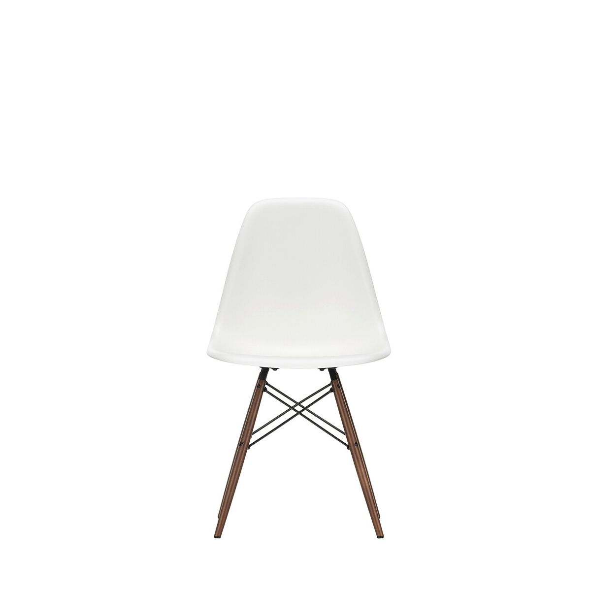 Eames Plastic Side Chair DSW, mørkbejdset ahorntræ fra Vitra (White)