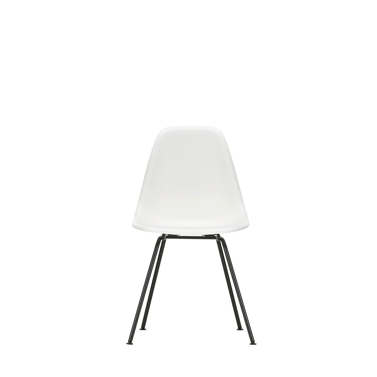 Eames Plastic Side Chair DSX, sort pulverlakeret fra Vitra (White)