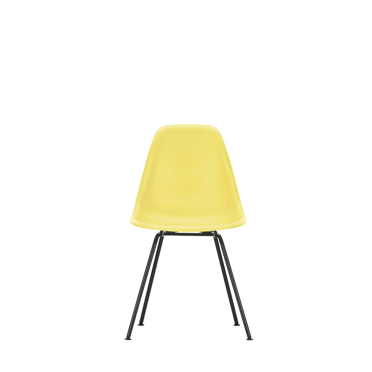 Eames Plastic Side Chair DSX, sort pulverlakeret fra Vitra (Citron)