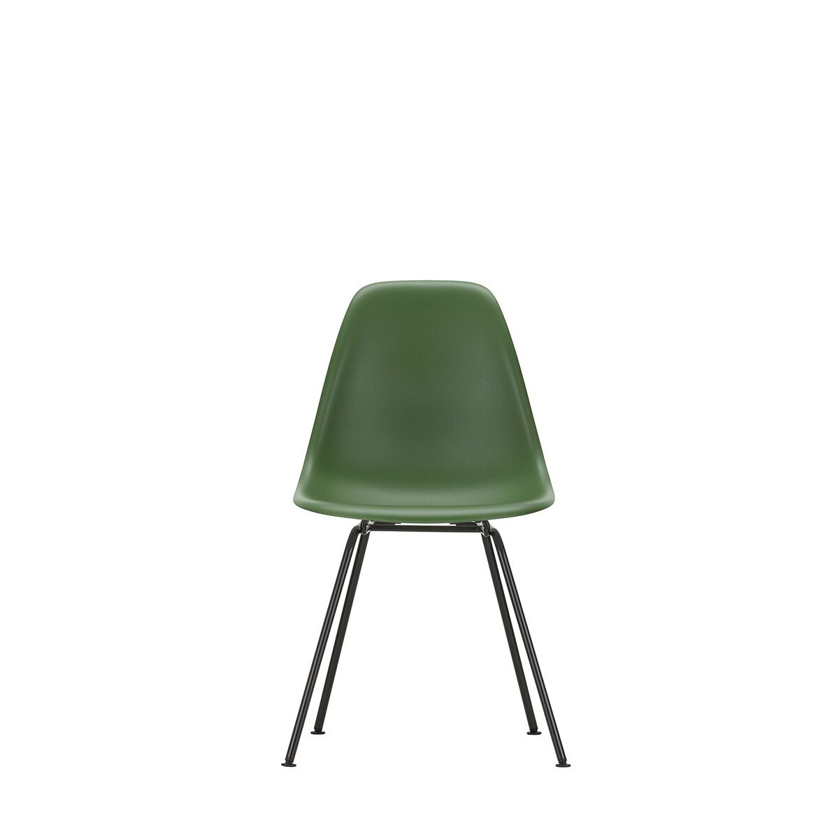 Eames Plastic Side Chair DSX, sort pulverlakeret fra Vitra (Forest)