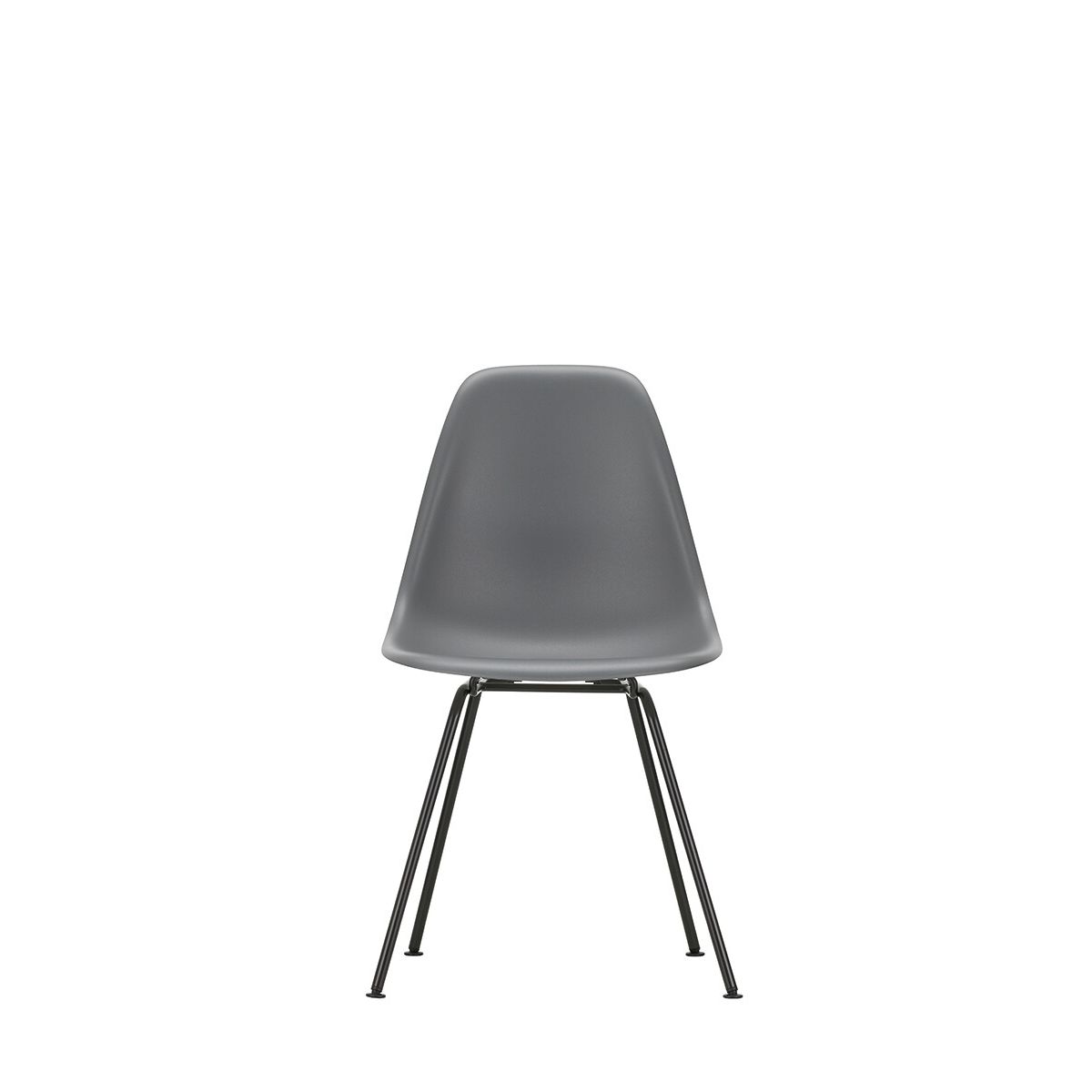 Eames Plastic Side Chair DSX, sort pulverlakeret fra Vitra (Granite grey)