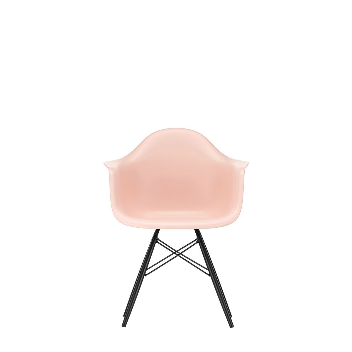 Eames Plastic Armchair DAW, sortlakeret ahorntræ fra Vitra (Pale Rose)