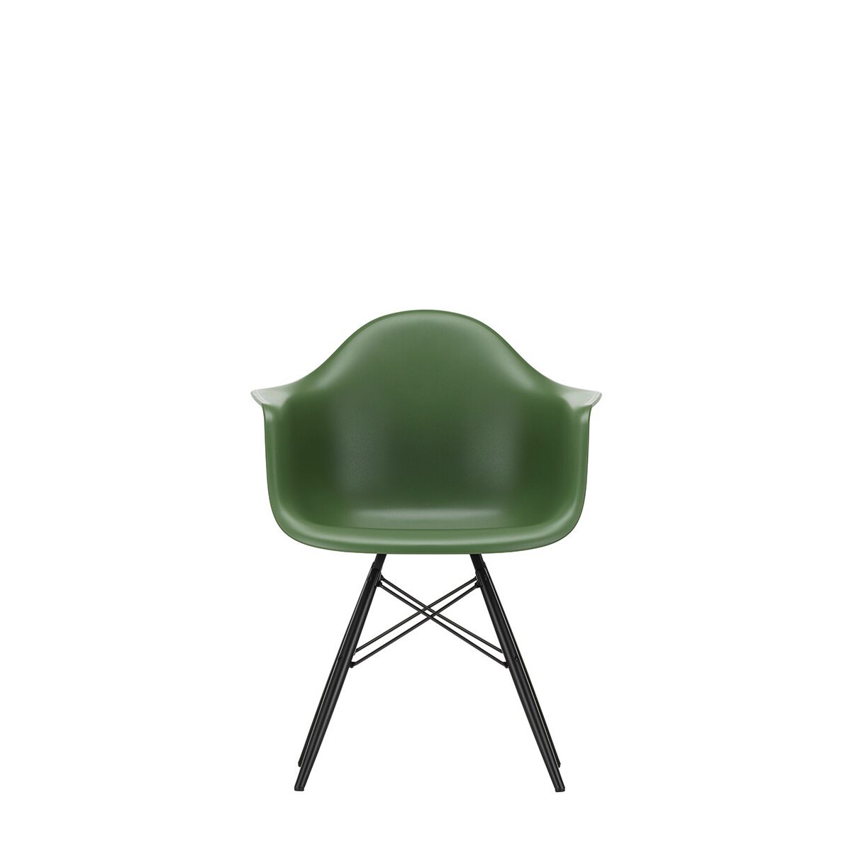 Eames Plastic Armchair DAW, sortlakeret ahorntræ fra Vitra (Forest)