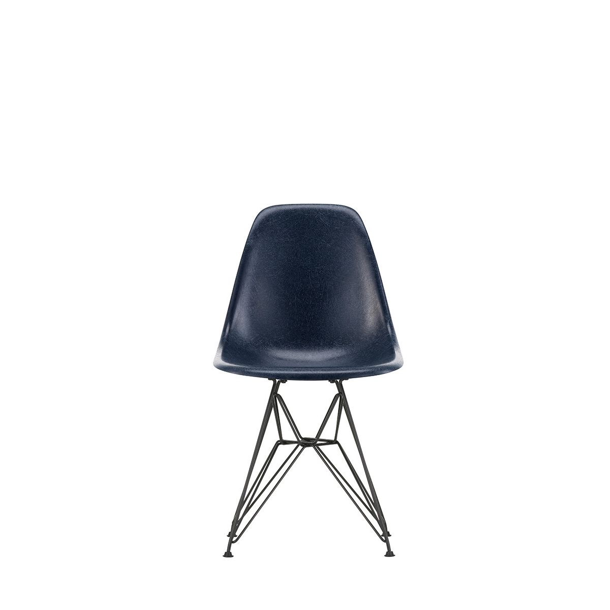 Eames Fiberglass Chair DSR, sortlakeret fra Vitra (Eames Navy Blue)