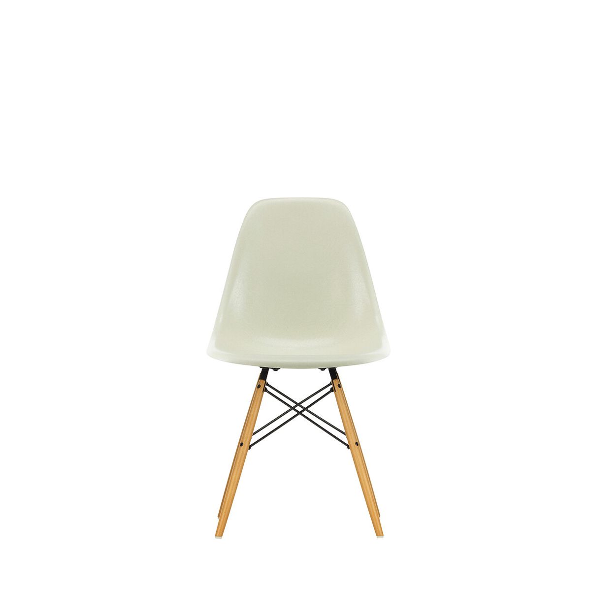 Eames Fiberglass Chair DSW, lys ahorn fra Vitra (Eames Parchment)