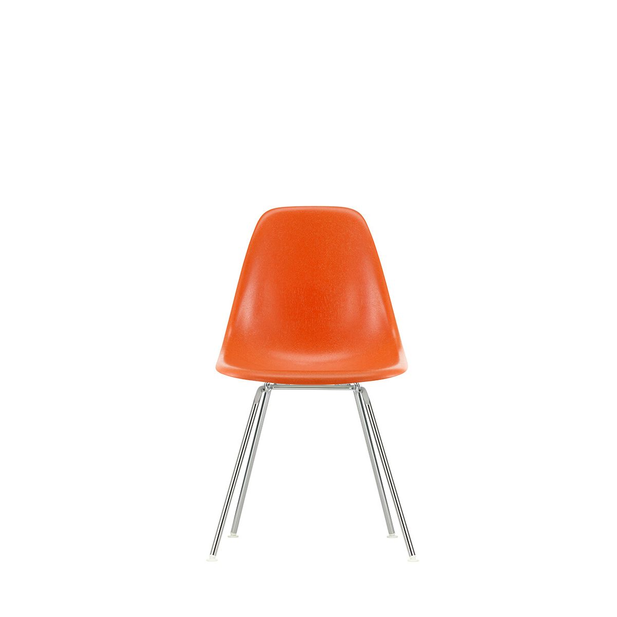 Eames Fiberglass Chair DSX, krom fra Vitra (Eames Red Orange)