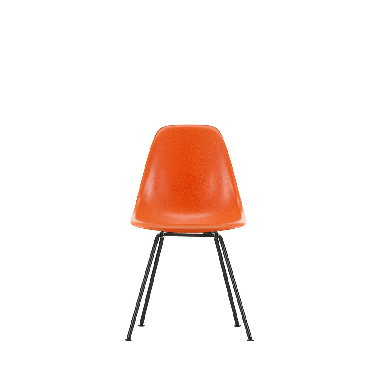 Eames Fiberglass Chair DSX, sortlakeret fra Vitra (Eames Red Orange)