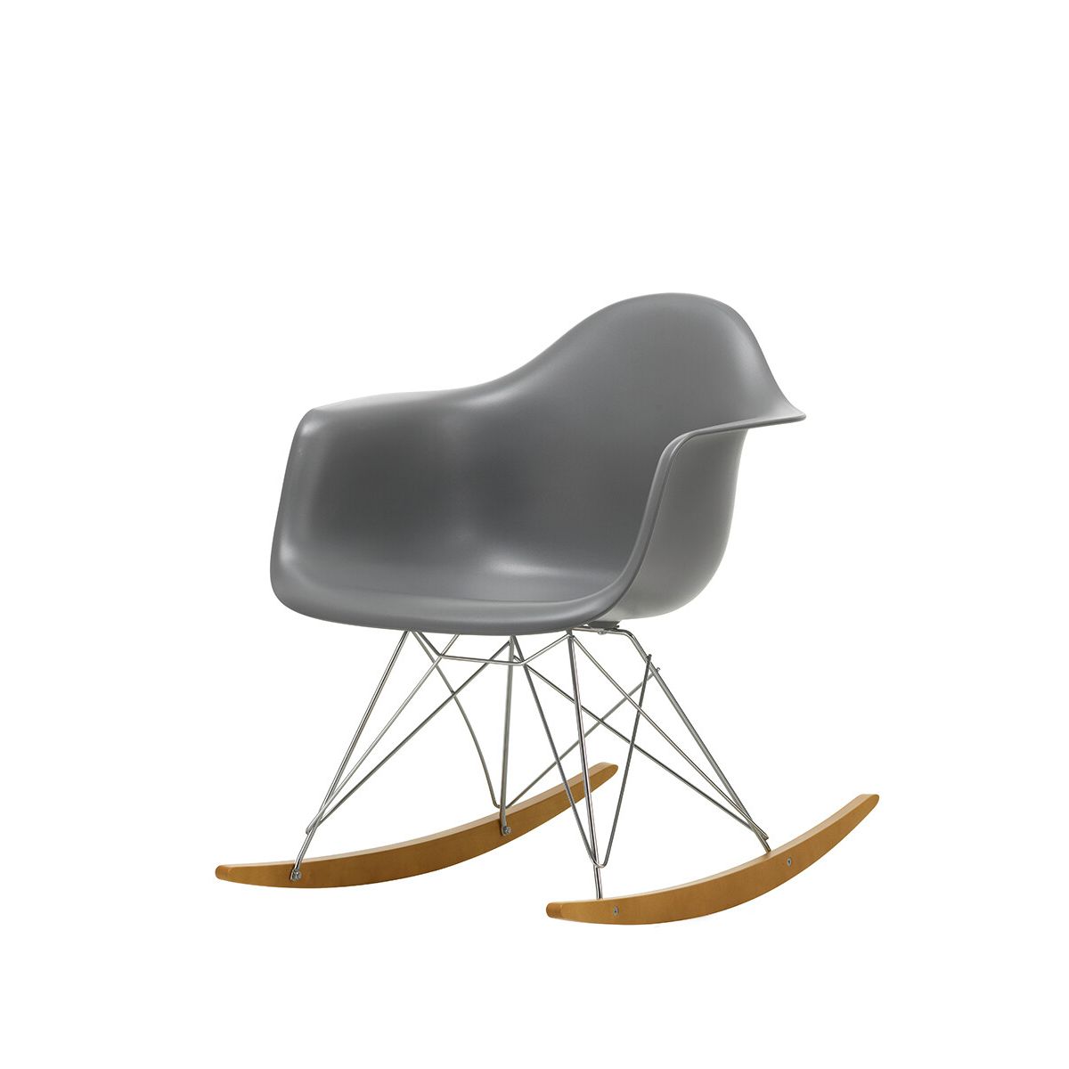 Eames Plastic Armchair RAR, gyngestol fra Vitra (Granite grey)