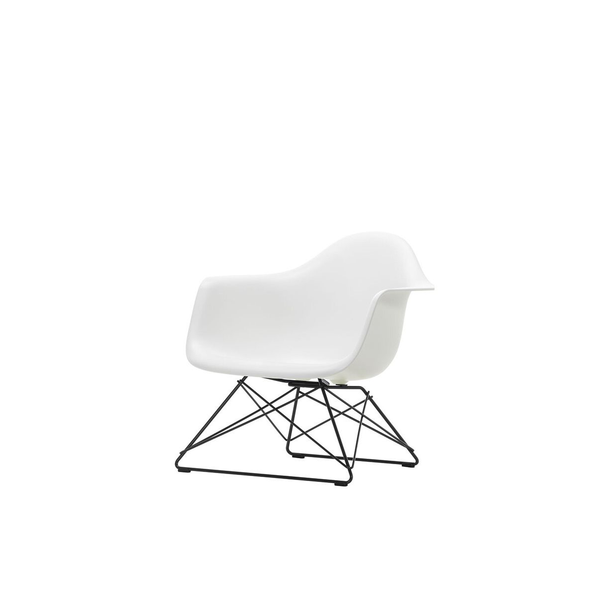 Eames Plastic Armchair LAR, sortlakeret fra Vitra (White)