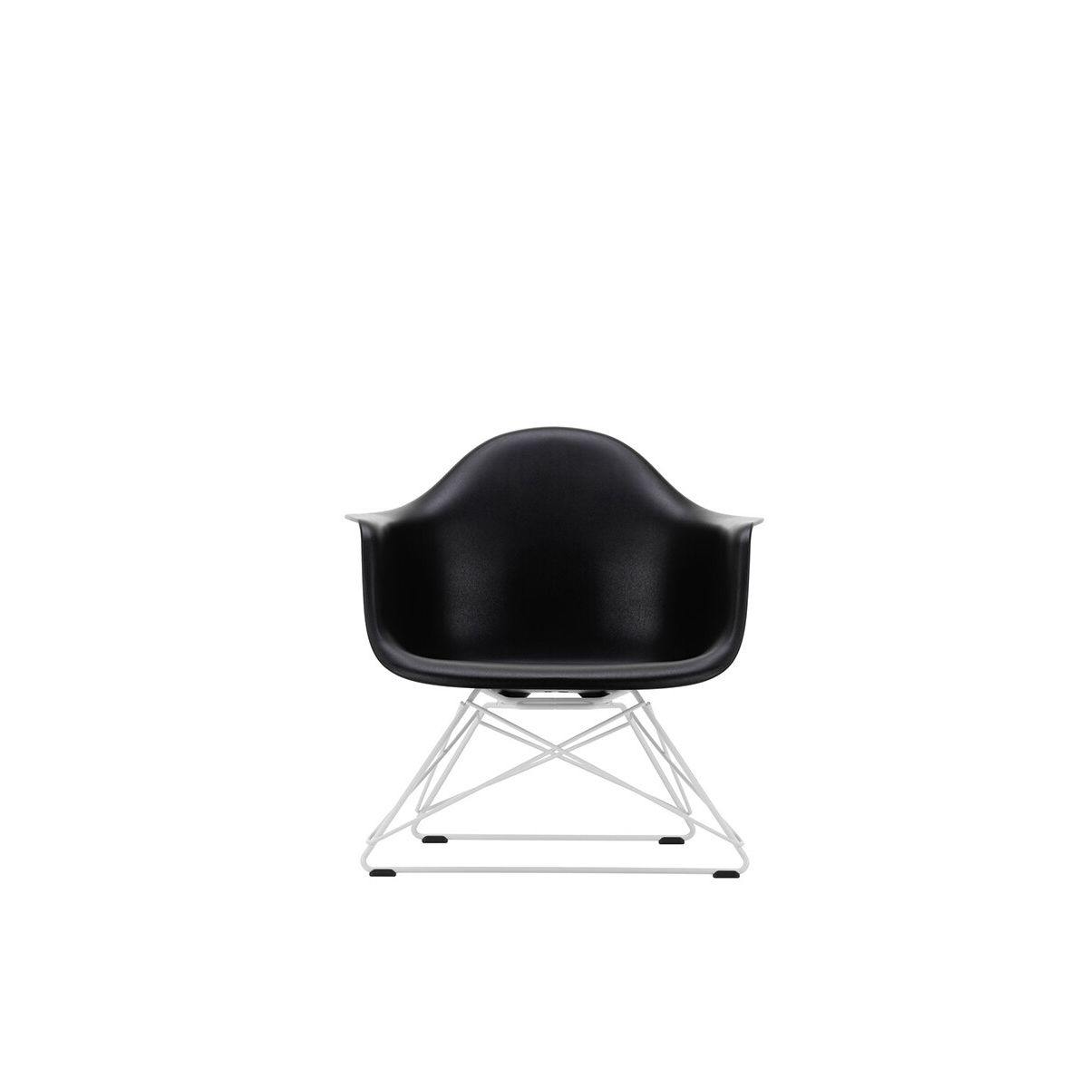 Eames Plastic Armchair LAR, hvidlakeret fra Vitra (Deep black)