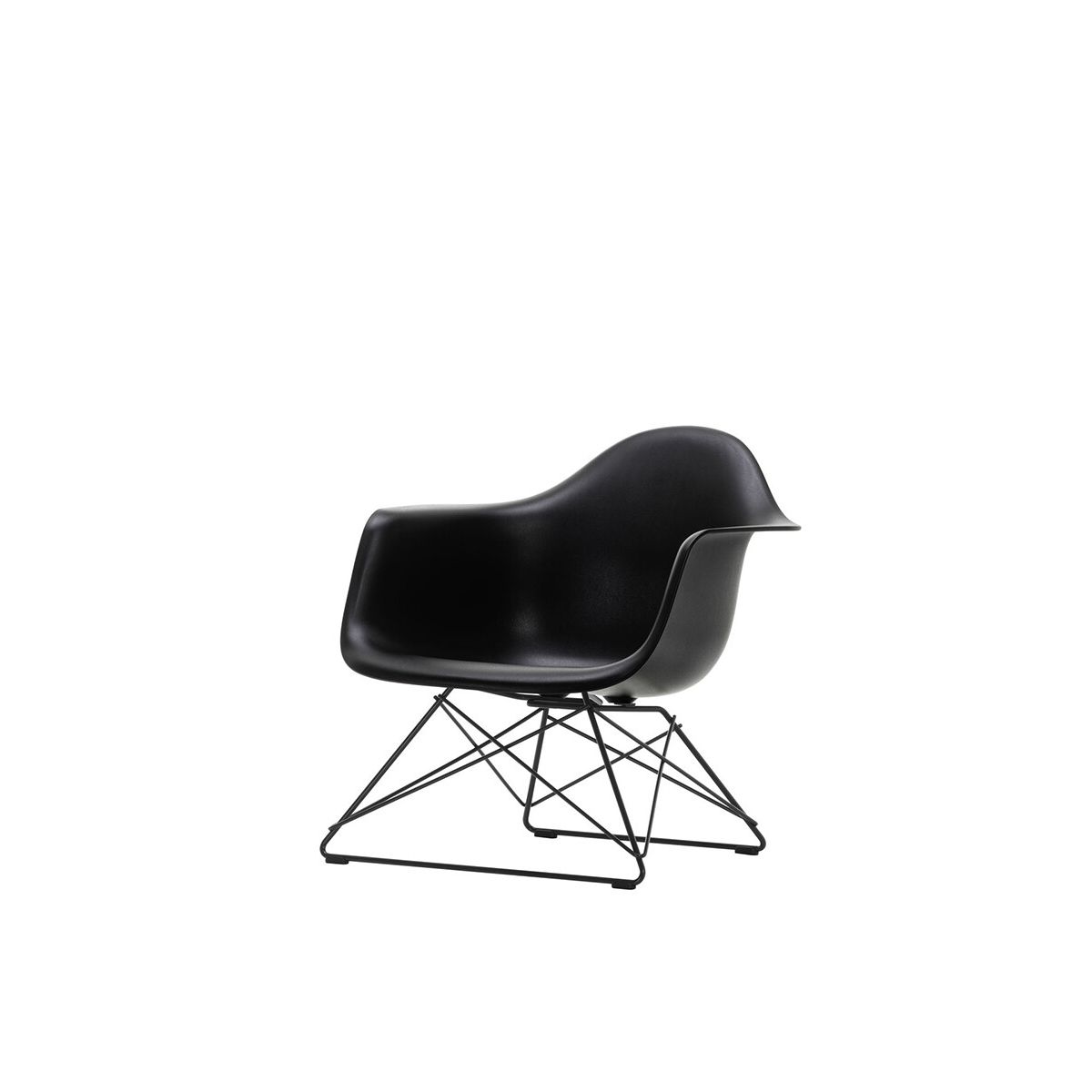 Eames Plastic Armchair LAR, sortlakeret fra Vitra (Deep black)